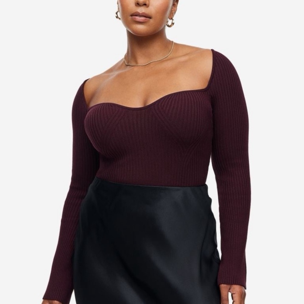 NWT H&M Burgundy Sweetheart Long Sleeve!
